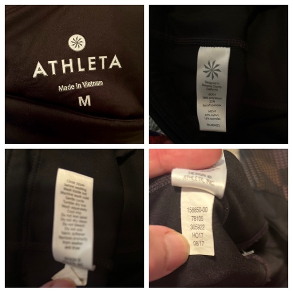 Athleta Aurora Precision Black Reflective Rainbow Dot 7/8 Leggings- M NWOT - Picture 14 of 16